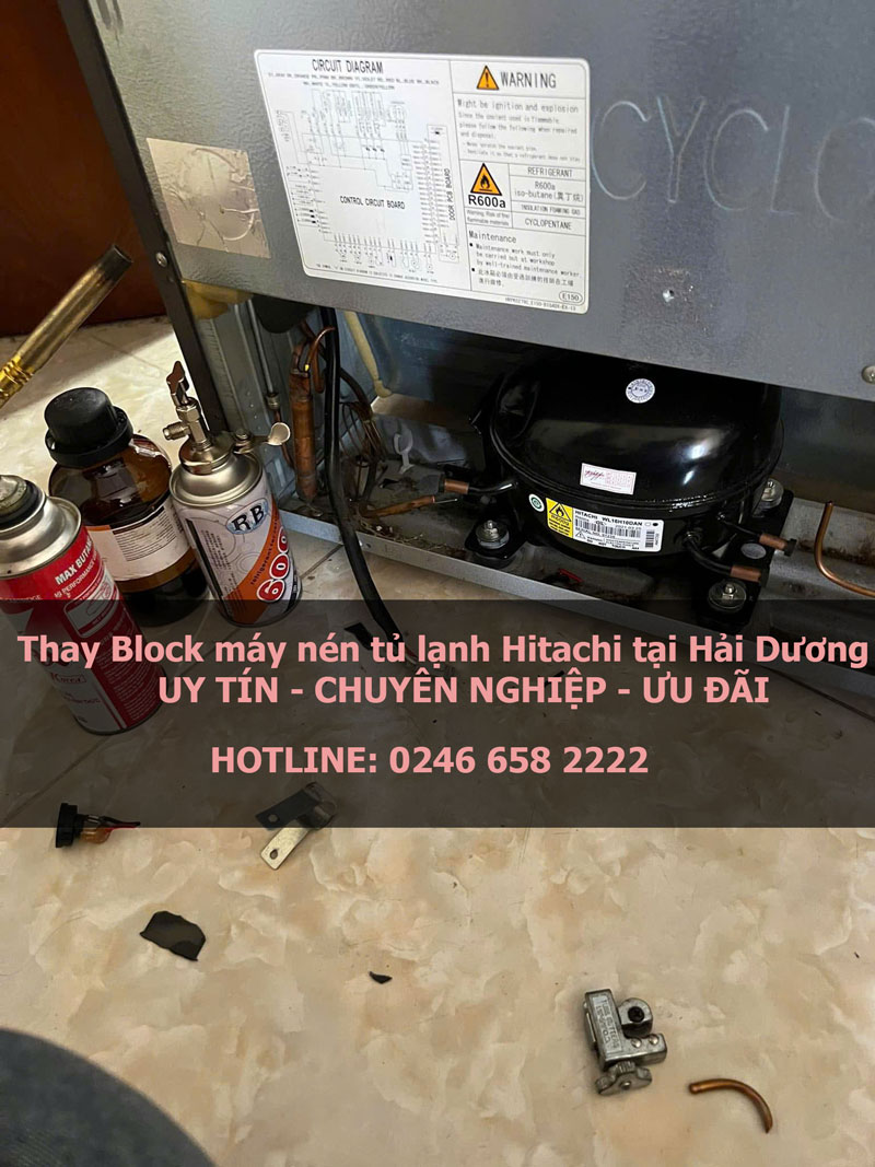Địa chỉ thay lốc máy nén tủ lạnh Hitachi chính hãng tại nhà Hải Dương