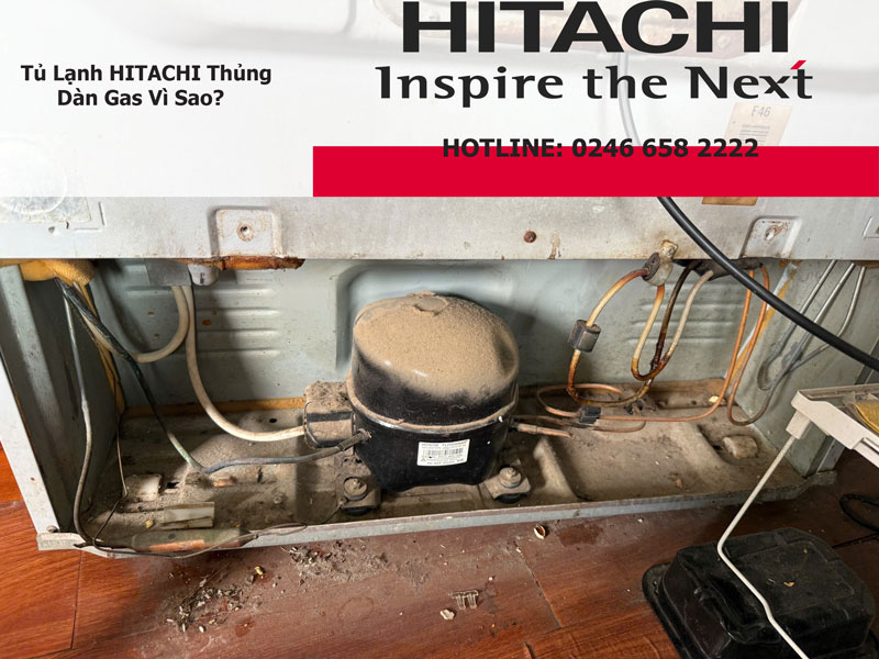 tủ lạnh hitachi thủng dàn gas nguyên nhân do đâu và chi phí xử lý?