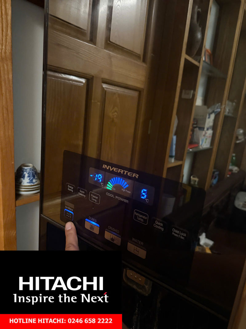 Cách bật tắt chế độ làm đá tự động icemaker tủ lạnh Hitachi