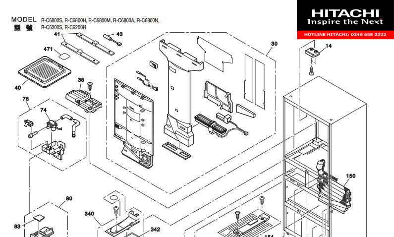 Cung cấp linh kiện tủ lạnh hitachi chính hãng