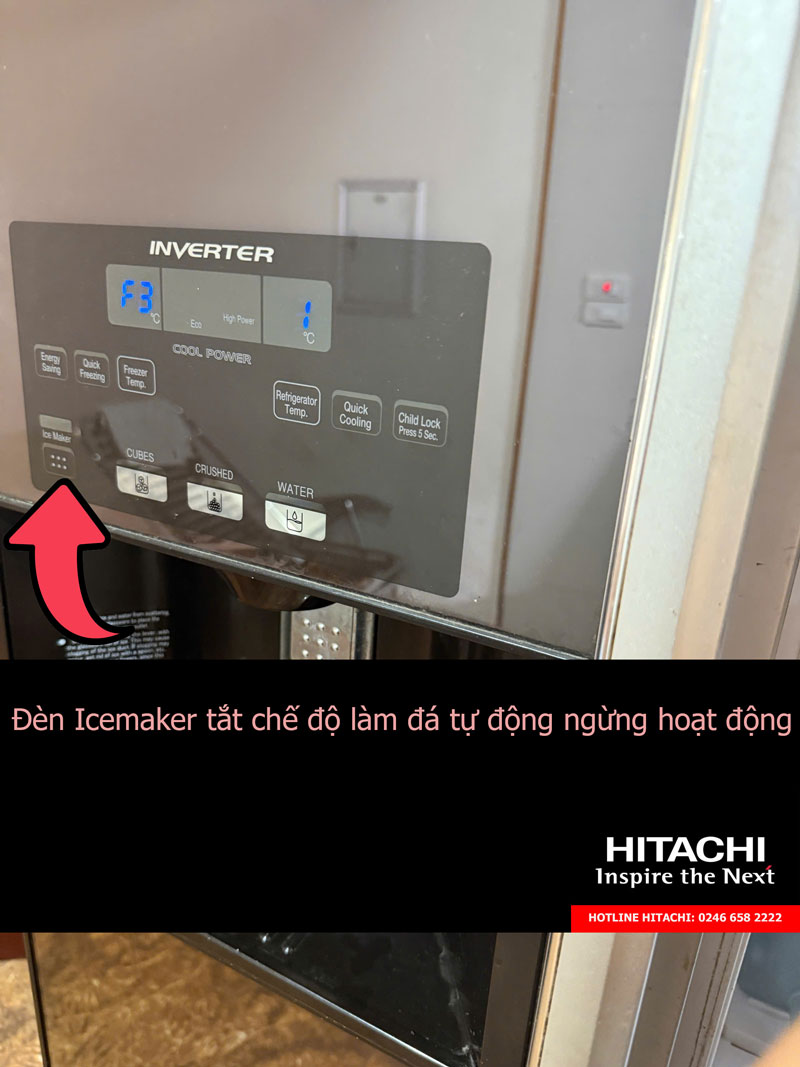Đèn Icemaker tắt chế độ làm đá tự động ngừng hoạt động