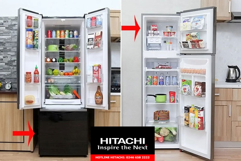 So sánh tủ lạnh 2 cánh ngăn đông dưới và ngăn đông phía trên