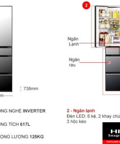 Giá Tủ lạnh Hitachi 6 cửa R-HW620RV-XK