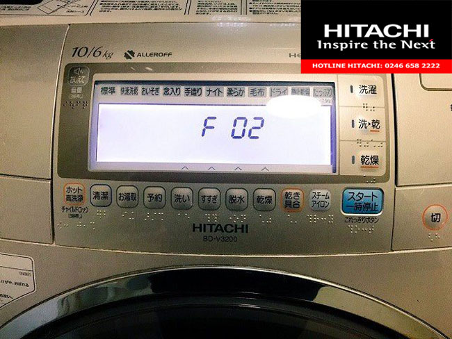 Nguyên nhân và cách khắc phục lỗi F02 máy giặt hitachi