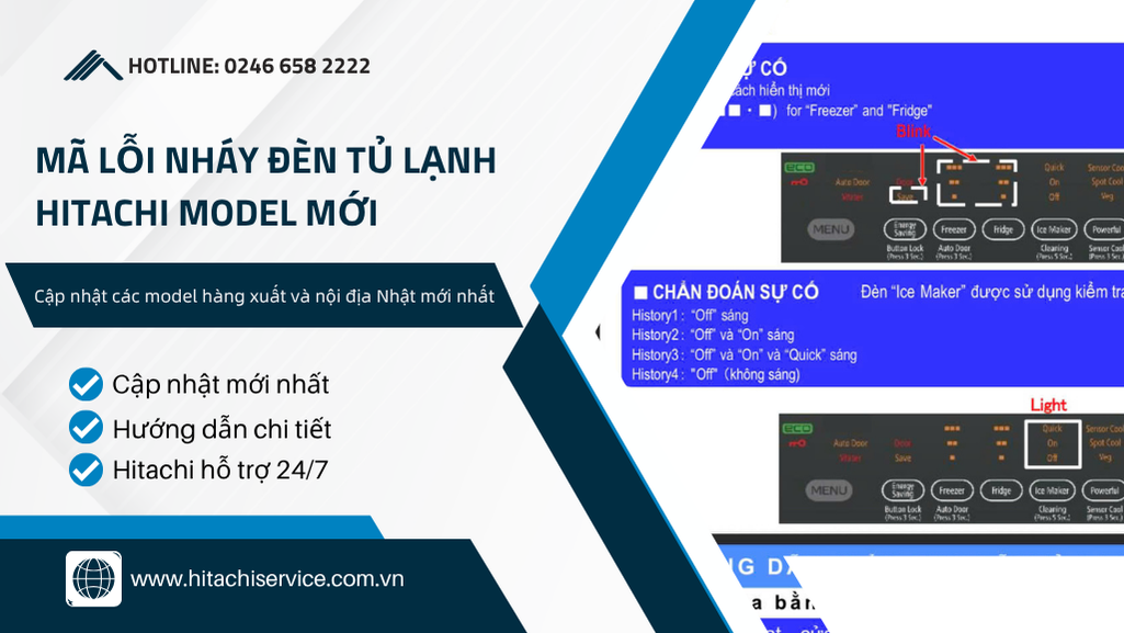 Mã lỗi tủ lạnh hitachi model đời mới