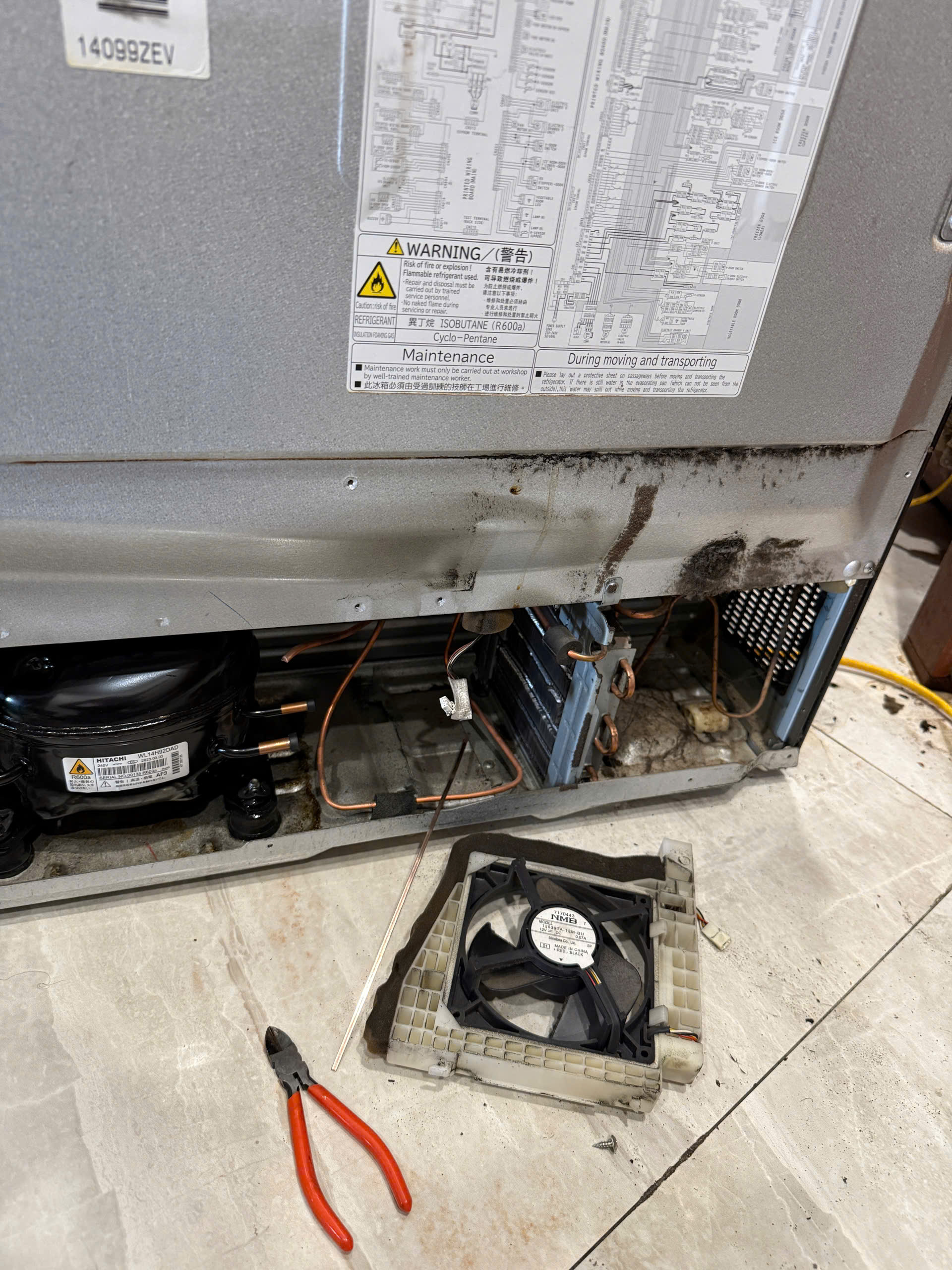 Thay lốc máy nén tủ lạnh Hitachi tại Phủ Lý