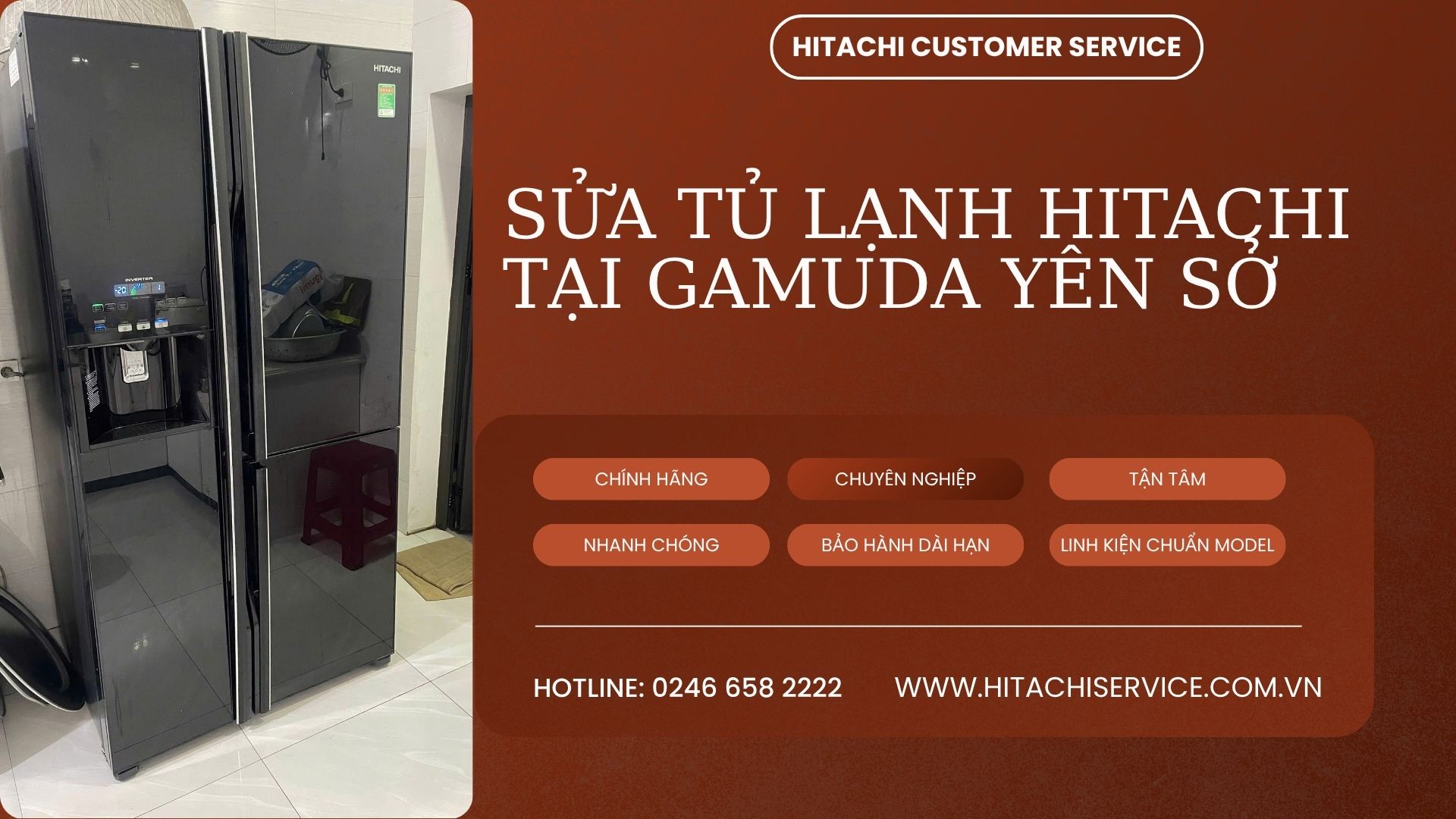 sửa tủ lạnh hitachi tại gamuda yên sở uy tín