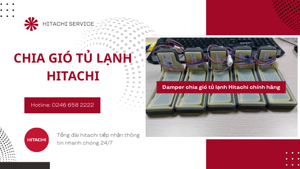 Damper moto chia gió tủ lạnh hitachi mới nhất