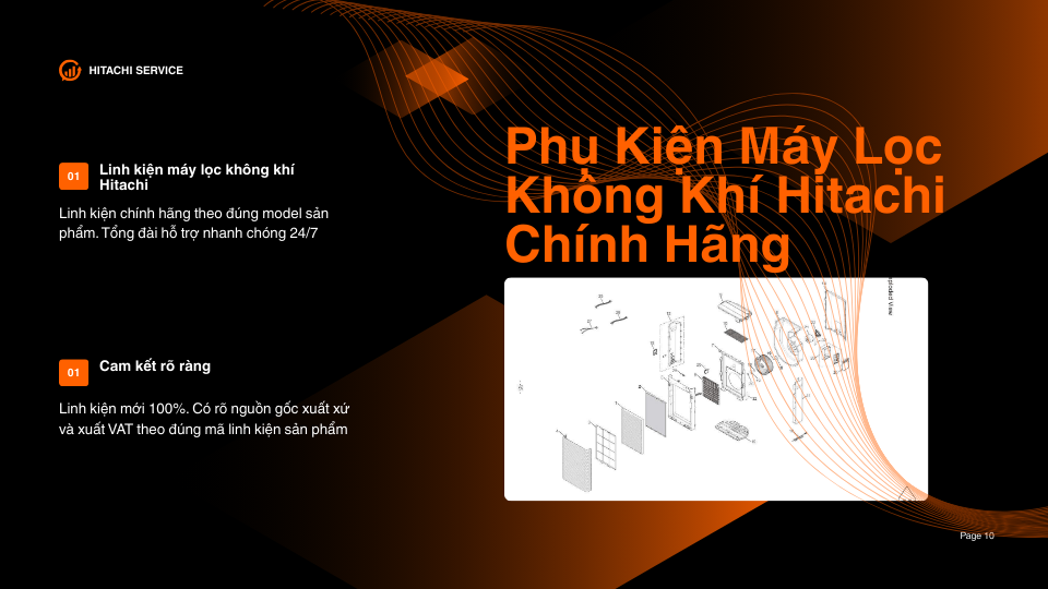 Linh phụ kiện máy lọc không khí hitachi