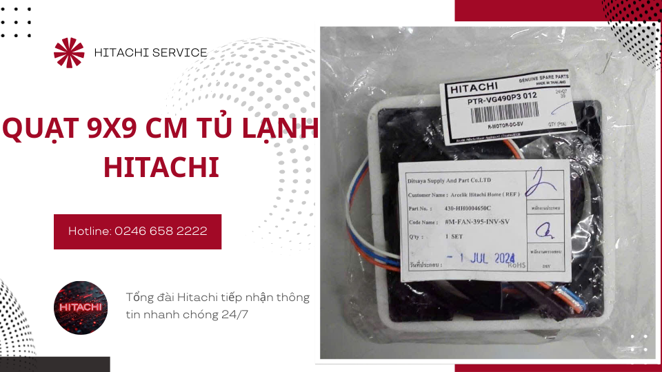 Quạt gió 9x9cm tủ lạnh hitachi