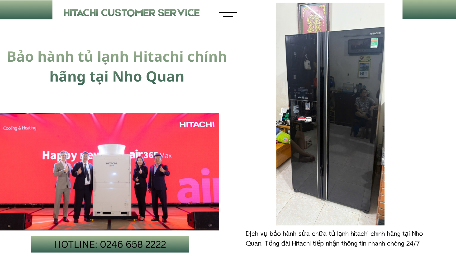 Bảo hành sửa chữa tủ lạnh hitachi tại Nho quan