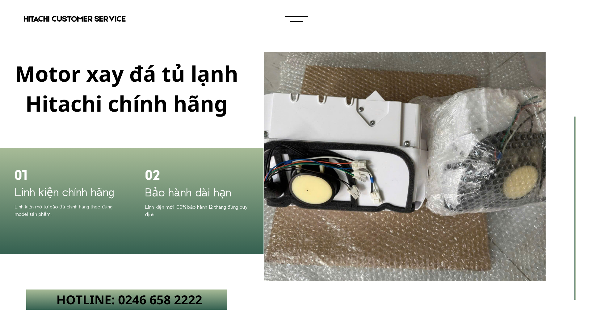 Mô tơ xay đá bào đá tủ lạnh Hitachi side by side
