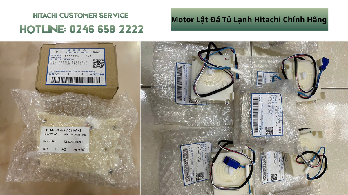 Motor đá rơi tự động tủ lạnh hitachi cập nhật giá mới