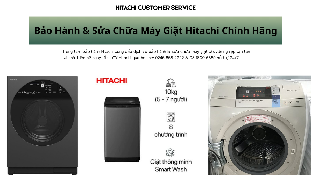 Trung tâm bảo hành máy giặt Hitachi