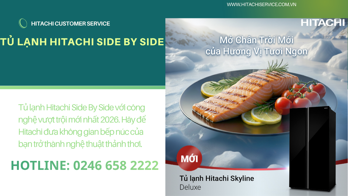 tủ lạnh Hitachi side by side công nghệ mới 2026