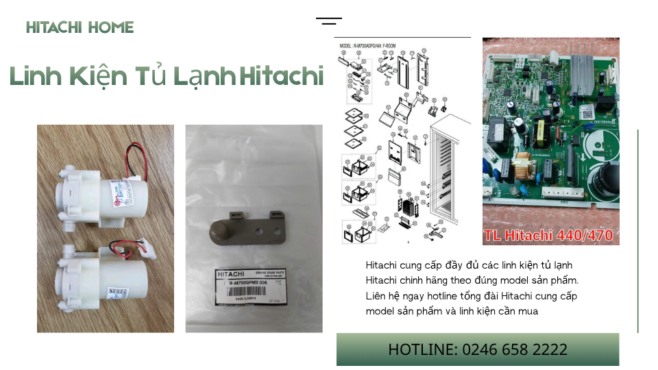 Địa chỉ cung cấp linh kiện tủ lạnh Hitachi chính hãng