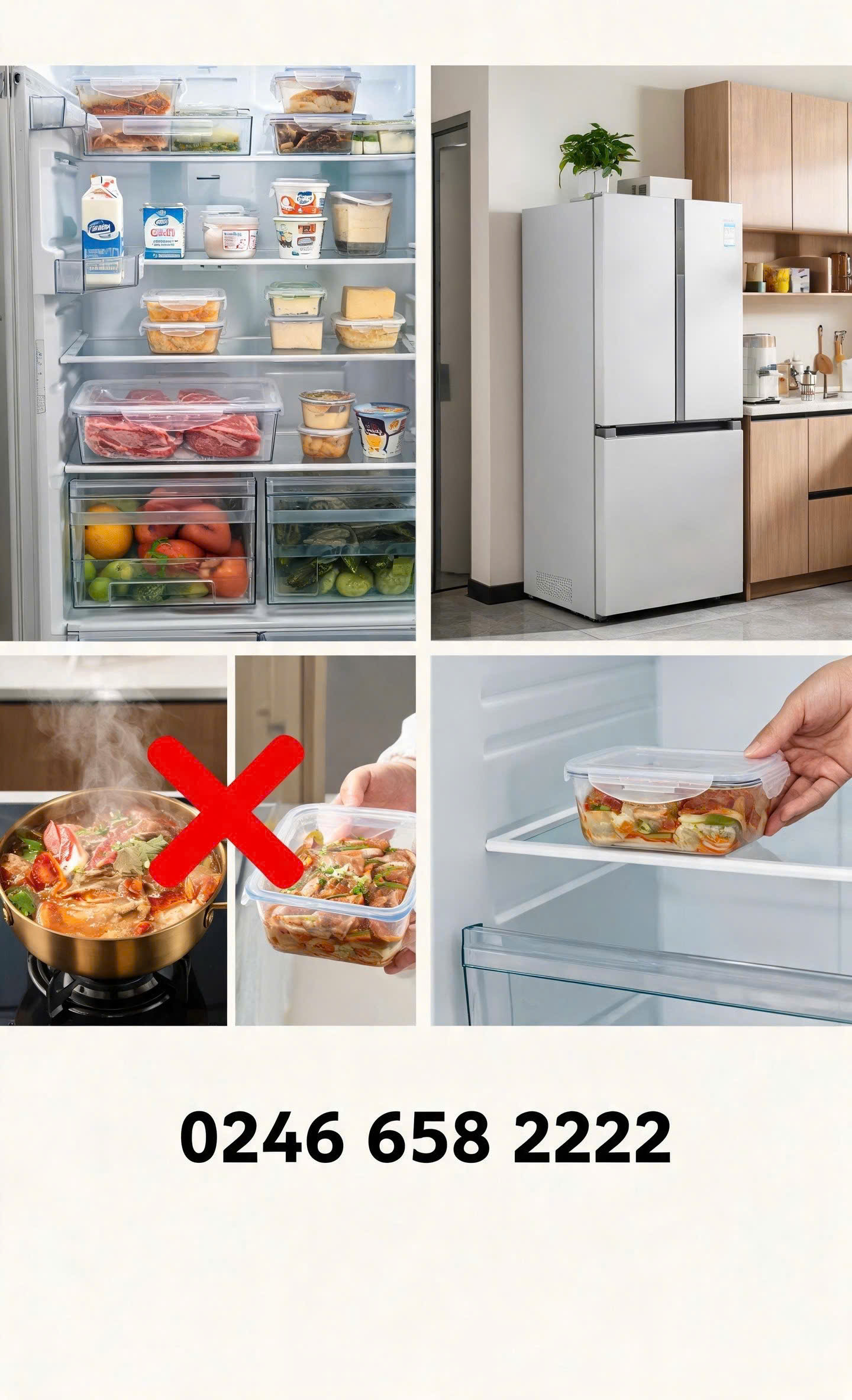 Không để đồ ăn còn nóng vào trong tủ lạnh