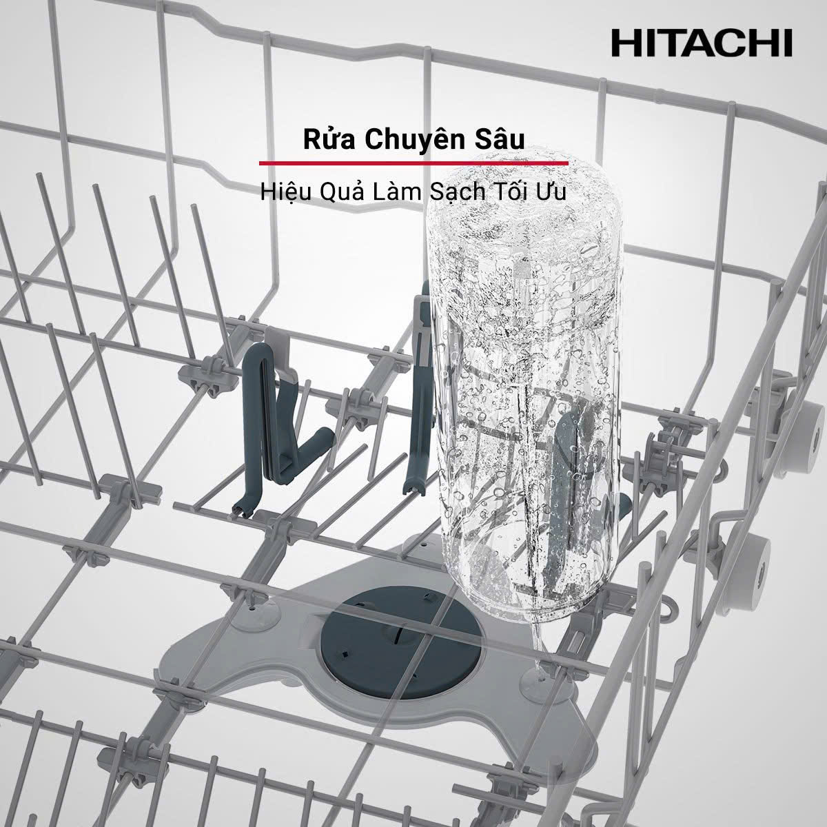 Máy rửa bát Hitachi với công nghệ rửa sạch chuyên sâu