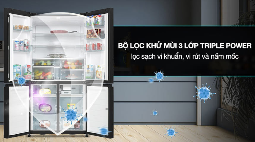 Tủ Lạnh Hitachi R-WB700PGV4 công nghệ khử mùi mới