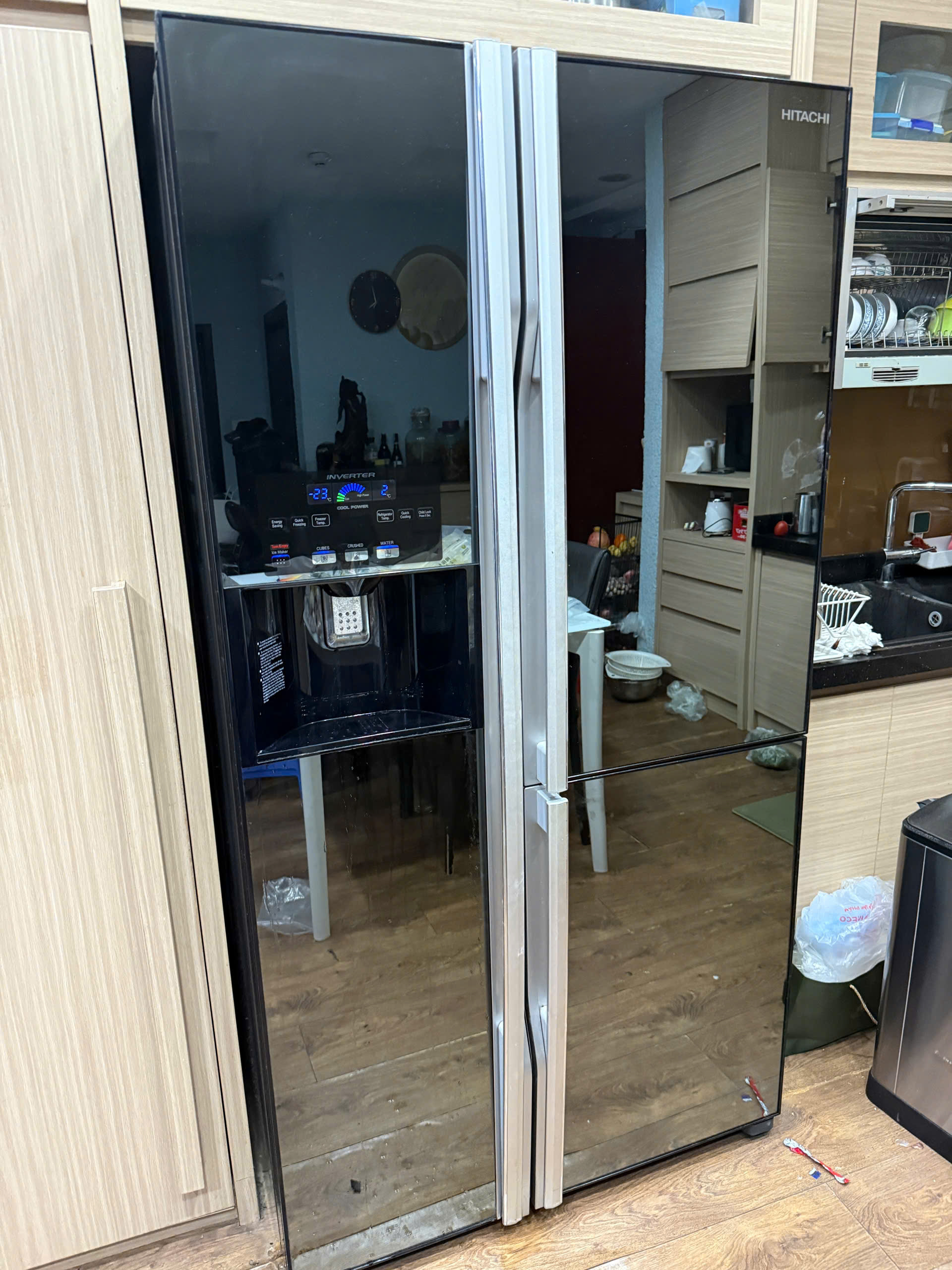 Tủ lạnh hitachi side by side inveter