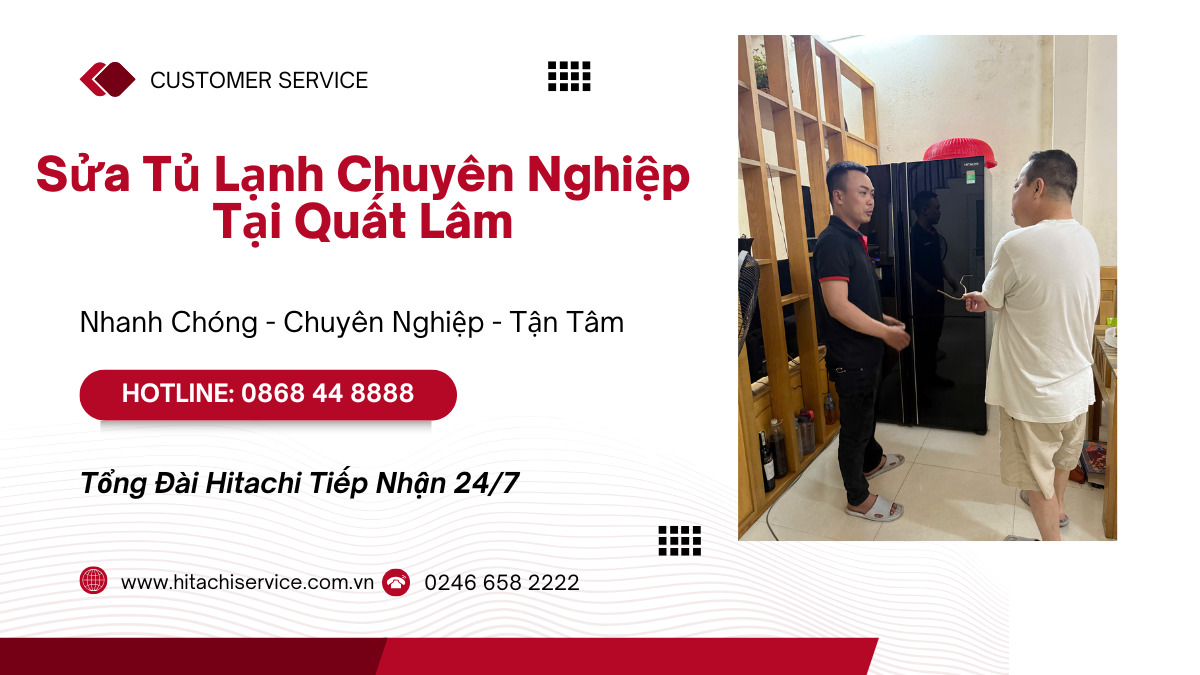 Sửa chữa tủ lạnh Hitachi tại nhà ở Quất Lâm