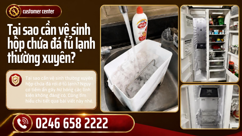 Cách vệ sinh hộp chứa đá tủ lạnh