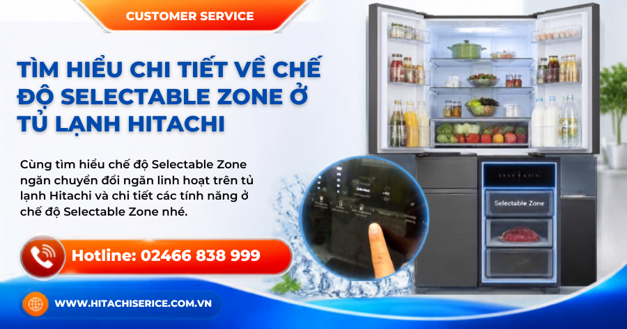 Chi tiết chế độ Selectable Zone ở tủ lạnh Hitachi