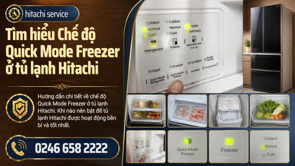 Chế độ Quick Mode Freezer tủ lạnh Hitachi