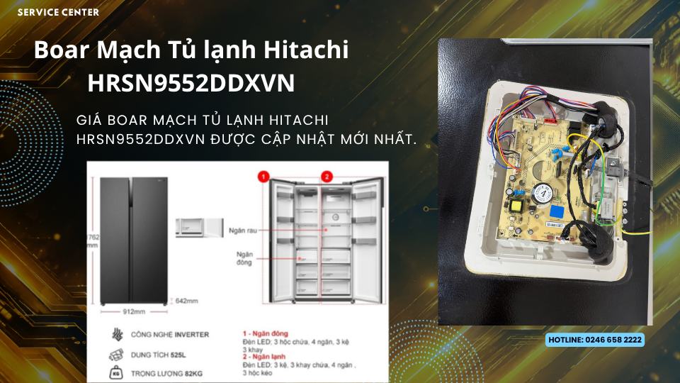Mạch tủ lạnh Hitachi model HRSN9552DDXVN