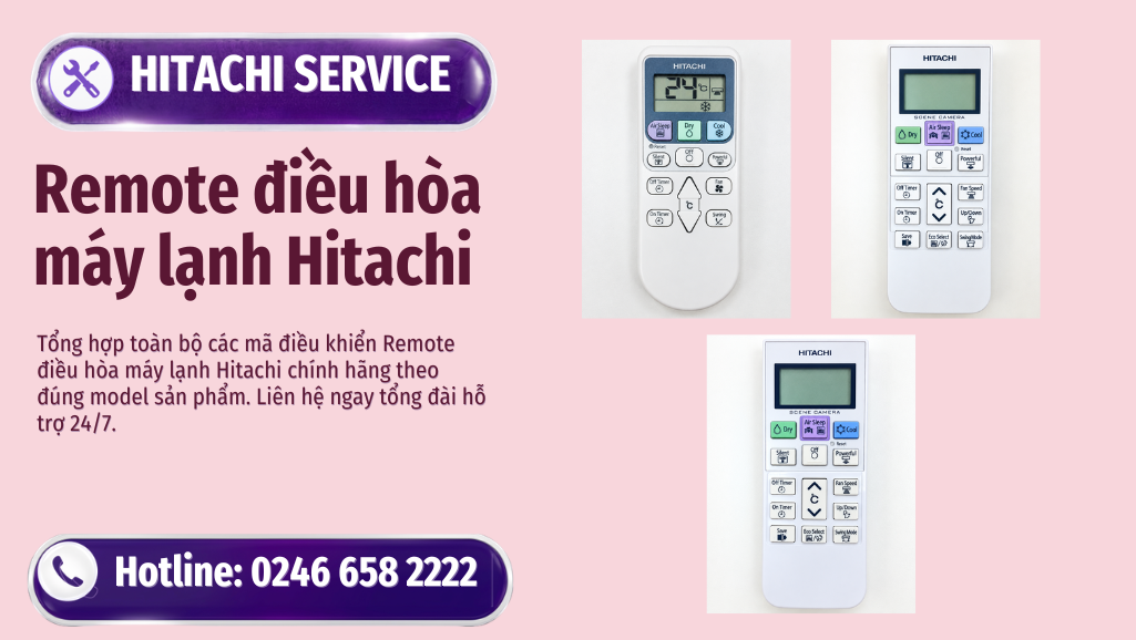 Toàn bộ các mẫu khiển điều hòa Hitachi