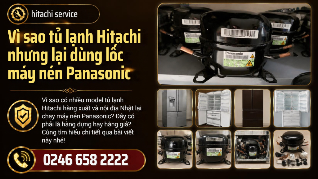 Tủ lạnh hãng Hitachi nhưng lốc máy nén hãng panasonic vì sao